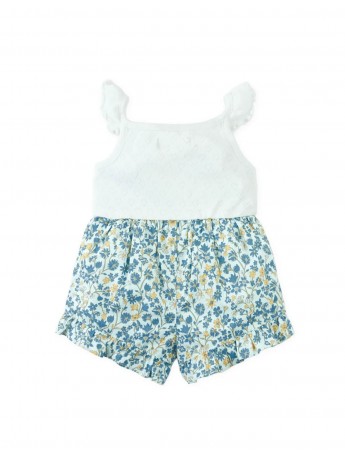 Baby Button-Down Top and Floral Print Playsuit