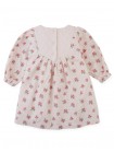 Baby Olivia Floral Printed Dress with Cross-Stitch Embroidery on Quilted Yoke
