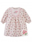 Baby Olivia Floral Printed Dress with Cross-Stitch Embroidery on Quilted Yoke