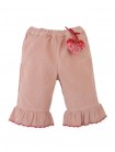 Baby Bessie Pants with Scallop- Embroidered Hem, Ruffles, and Hand- Embroidered Velvet Heart Plushie