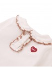 Baby Geraldine Ribbed Tee with Collar and Embroidered Love Appliqué