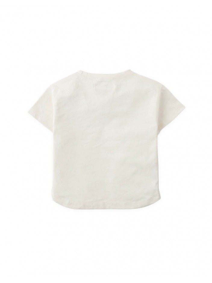Baby Shea Curved Hem Graphic Tee in Toast and Butter