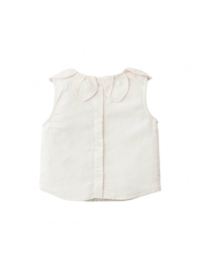 Baby Rowan Sleeveless Blouse with Petal Collar
