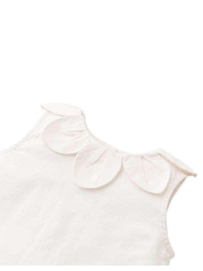 Baby Rowan Sleeveless Blouse with Petal Collar