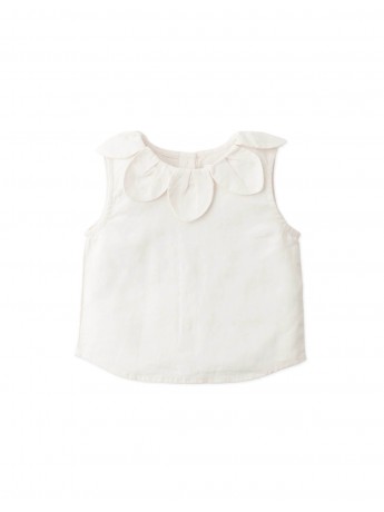 Baby Rowan Sleeveless Blouse with Petal Collar