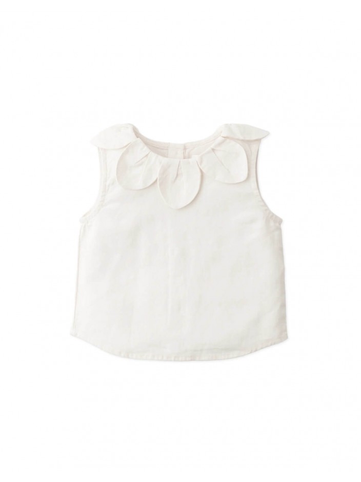 Baby Rowan Sleeveless Blouse with Petal Collar