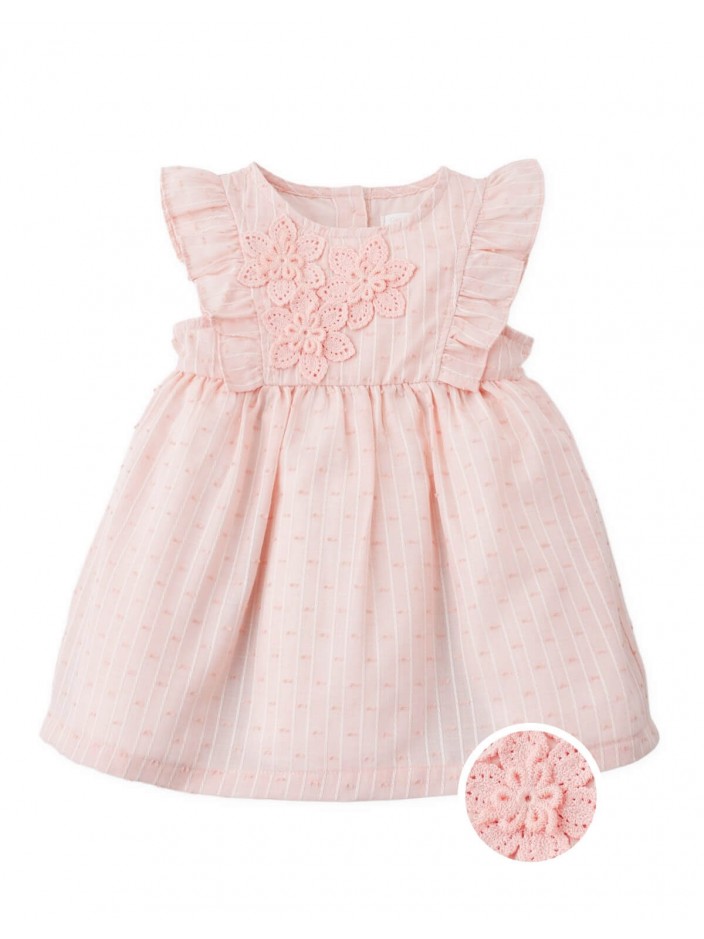 Baby Marlowe Crochet Flower Ruffle Sleeve Dress