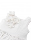 Baby Oriana Bubble Dress with Ribbed Bodice and Floral Appliqués