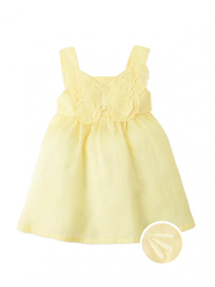 Baby Catalina Dress with Butterfly Appliqué