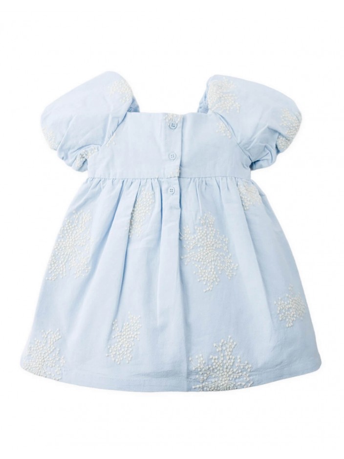 Baby Isadora Embroidered Babydoll Dress with Bubble Sleeves