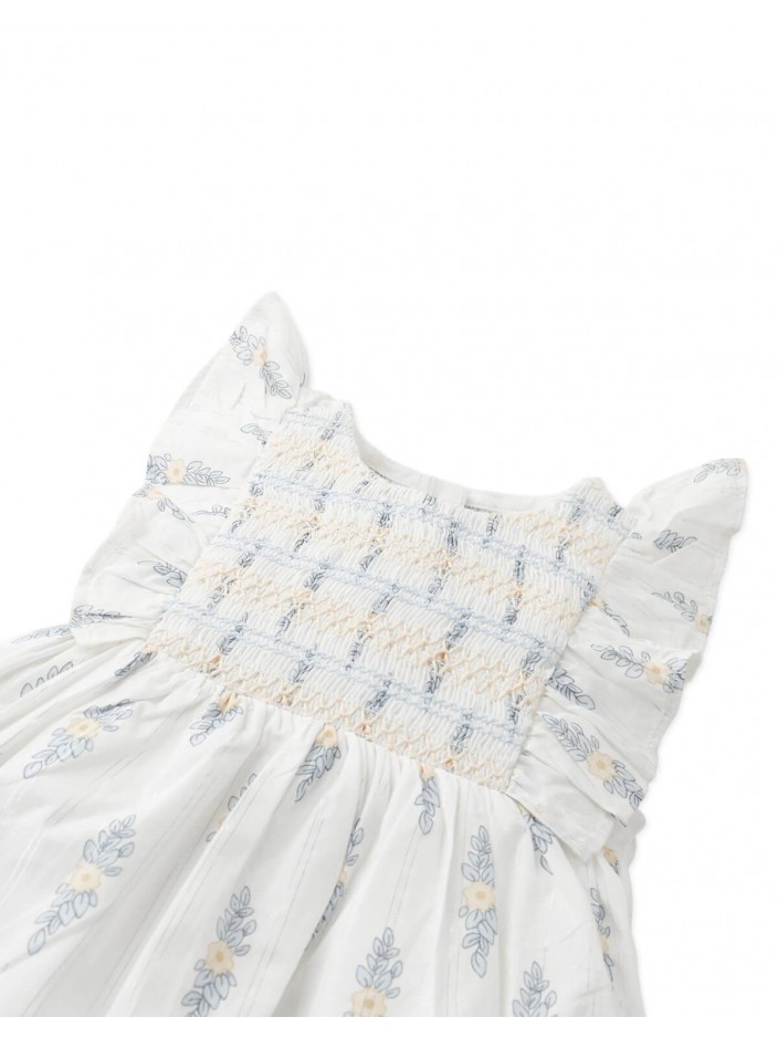 Baby Mavis Floral Smocked Dress with Ruffle Sleeves