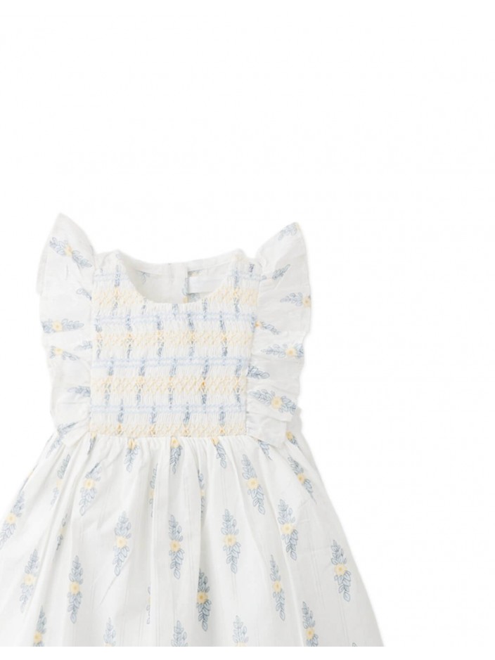 Baby Mavis Floral Smocked Dress with Ruffle Sleeves