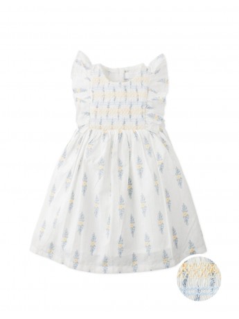 Baby Mavis Floral Smocked Dress with Ruffle Sleeves