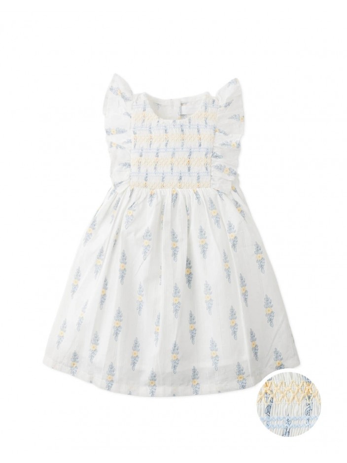 Baby Mavis Floral Smocked Dress with Ruffle Sleeves