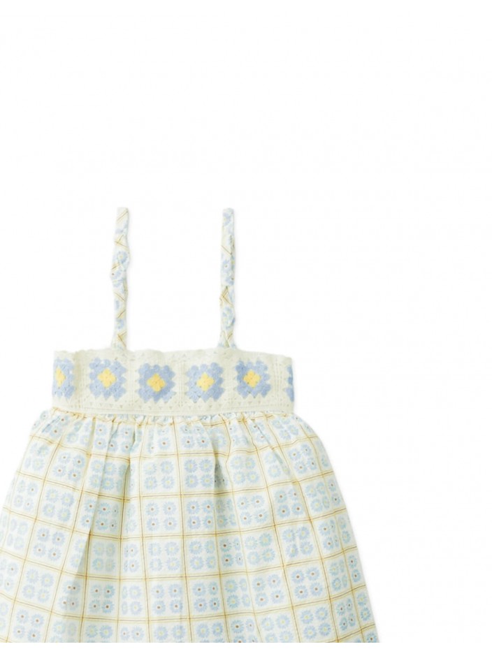 Baby Aurelia Daisy Babydoll Dress with Crochet Flower Yoke