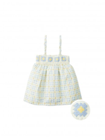 Baby Aurelia Daisy Babydoll Dress with Crochet Flower Yoke