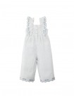 Baby Paloma Striped Ruffle Sleeve Jumpsuit with Scallop Embroidery