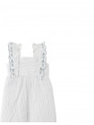 Baby Paloma Striped Ruffle Sleeve Jumpsuit with Scallop Embroidery