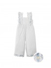 Baby Paloma Striped Ruffle Sleeve Jumpsuit with Scallop Embroidery