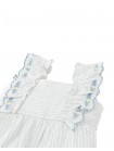 Baby Paloma Striped Ruffle Sleeve Jumpsuit with Scallop Embroidery
