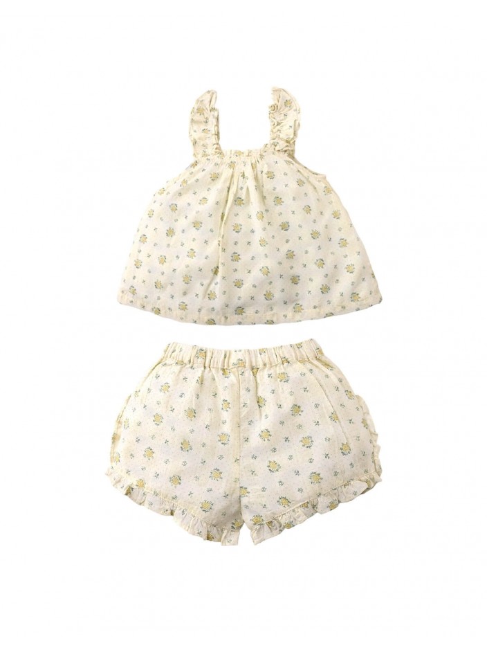 Baby Yvaine Floral Ruffled Top and Shorts Set