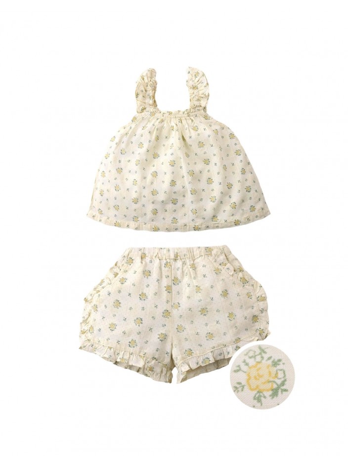 Baby Yvaine Floral Ruffled Top and Shorts Set