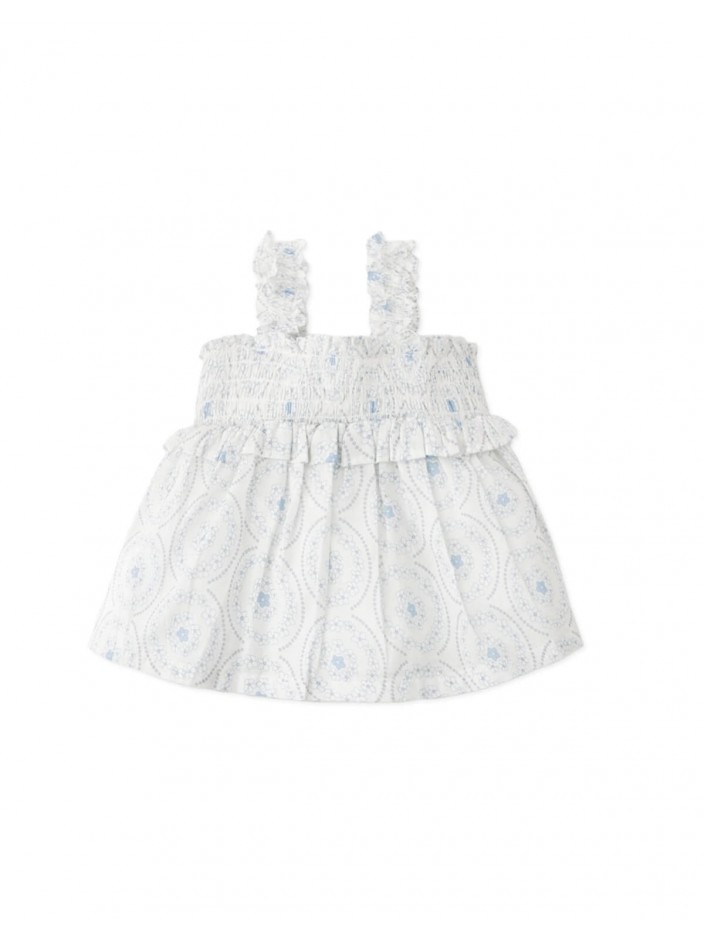 Baby Reverie Floral Smocked Blouse and Ruffled Shorts Set