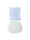 Baby Genevieve Smocked Blouse and Floral Ruffled Shorts Set