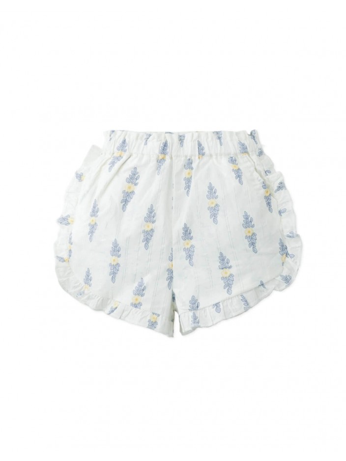 Baby Genevieve Smocked Blouse and Floral Ruffled Shorts Set