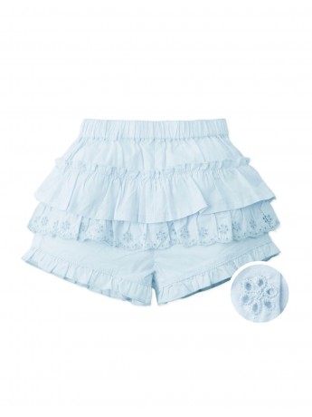 Baby Lara Tiered Skort with Lace Trim