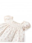 Baby Ianna Floral Smocked Dress with Puff Sleeves and Rosette Appliqué