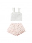 Baby Millie Pointelle Top and Floral Ruffle Shorts Set