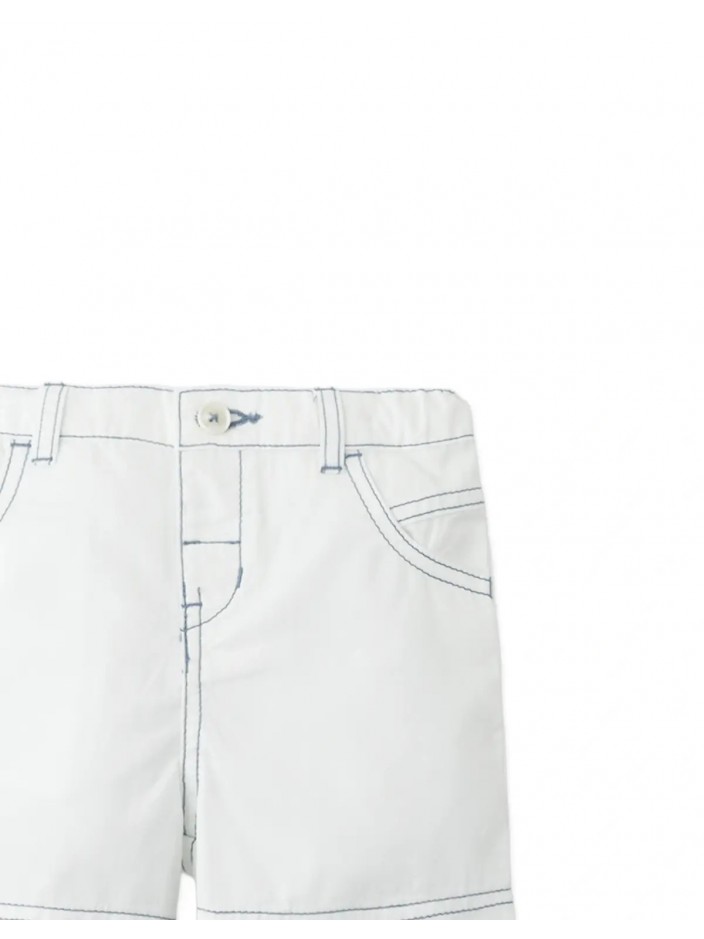 Baby Michi Contrast-Stitch Pull-On Bermuda Shorts