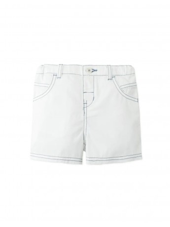Baby Michi Contrast-Stitch Pull-On Bermuda Shorts