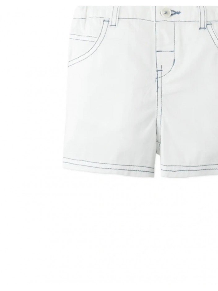 Baby Michi Contrast-Stitch Pull-On Bermuda Shorts