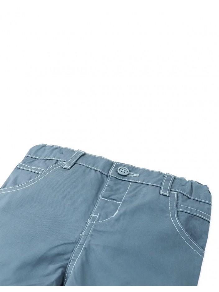Baby Michi Contrast-Stitch Pull-On Bermuda Shorts