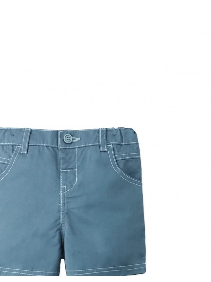 Baby Michi Contrast-Stitch Pull-On Bermuda Shorts