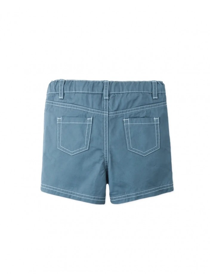 Baby Michi Contrast-Stitch Pull-On Bermuda Shorts