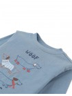 Baby Myron Graphic Tee with “Woof Walks” Graphic and Embroidered Outline