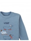 Baby Myron Graphic Tee with “Woof Walks” Graphic and Embroidered Outline
