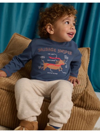 Baby Myron Graphic Tee with Dachshund Diagram Illustration