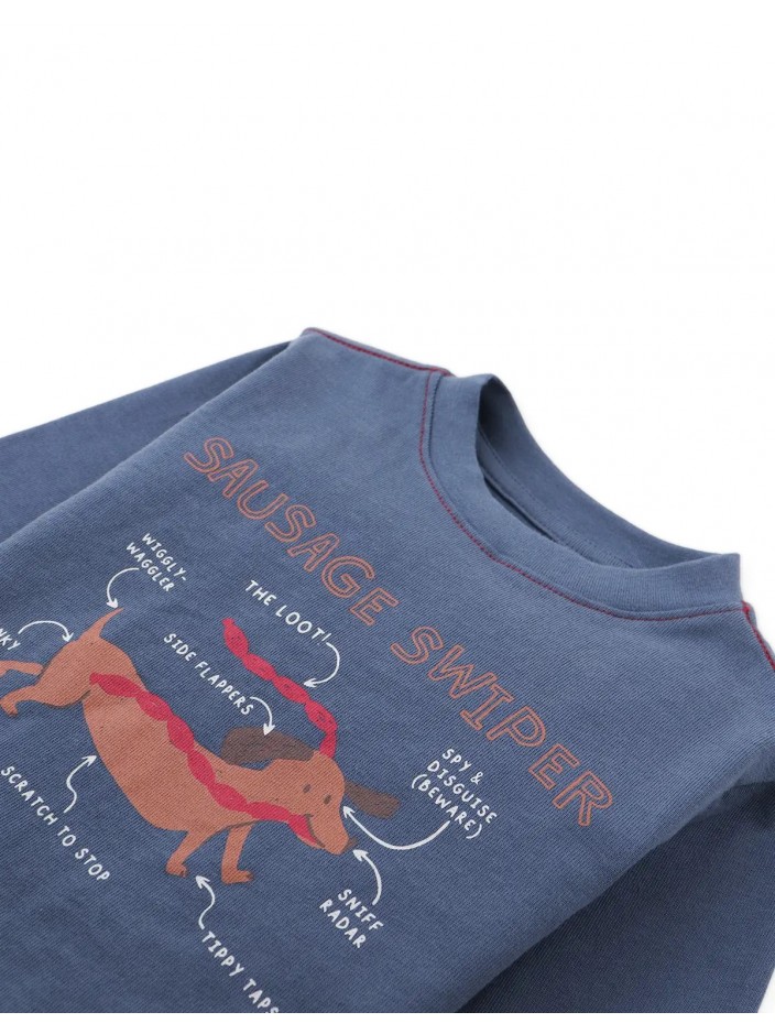 Baby Myron Graphic Tee with Dachshund Diagram Illustration