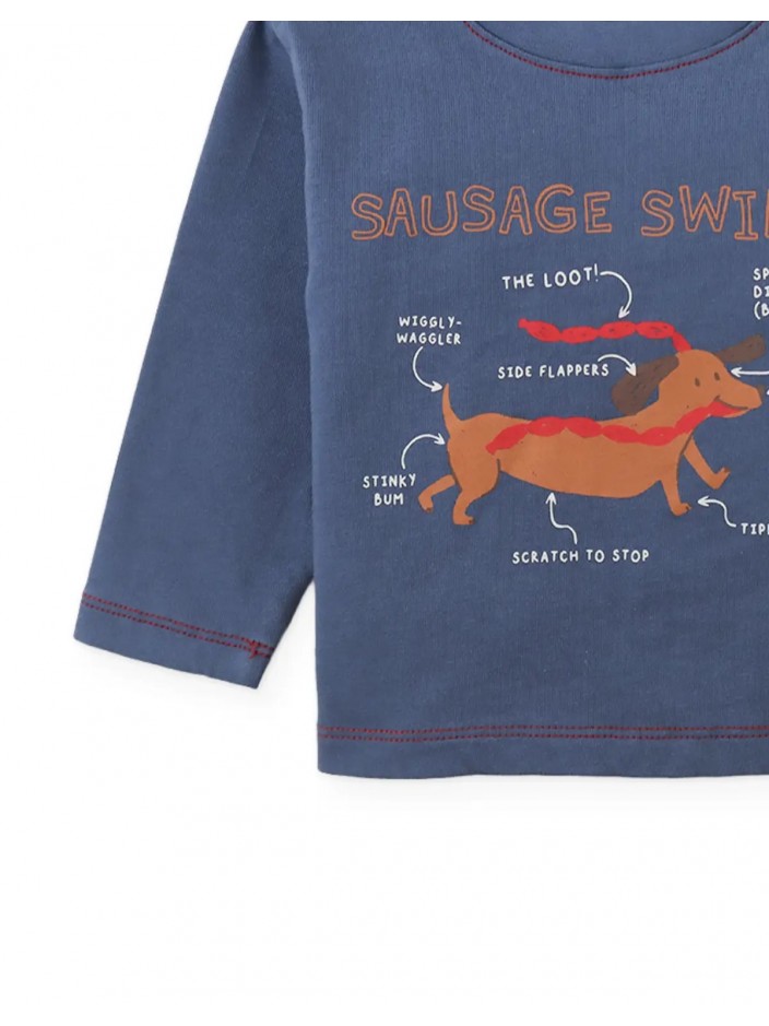 Baby Myron Graphic Tee with Dachshund Diagram Illustration