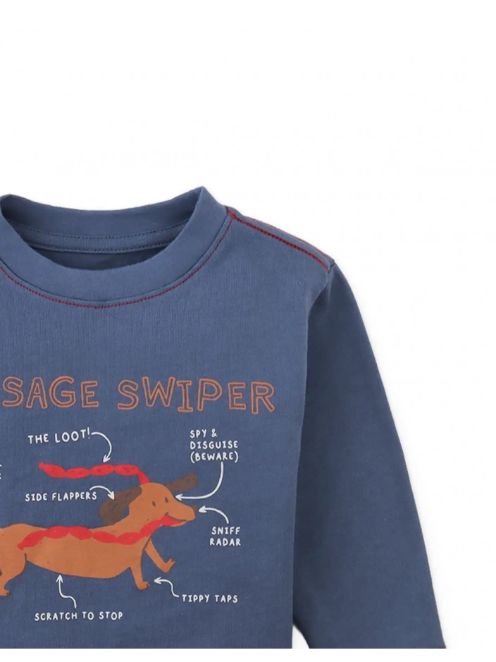 Baby Myron Graphic Tee with Dachshund Diagram Illustration