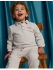 Baby Stefano French Terry Polo Pullover with Chest Dachshund Embroidery