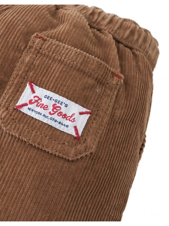 Baby Dominic Pull-On Corduroy Pants with Patch Pockets