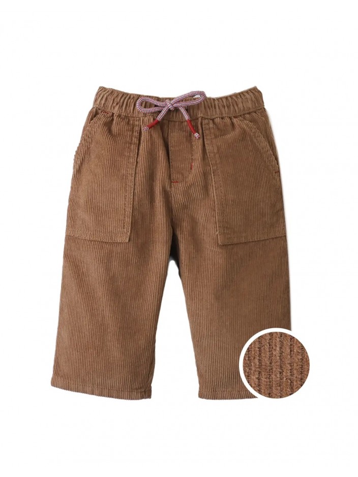 Baby Dominic Pull-On Corduroy Pants with Patch Pockets