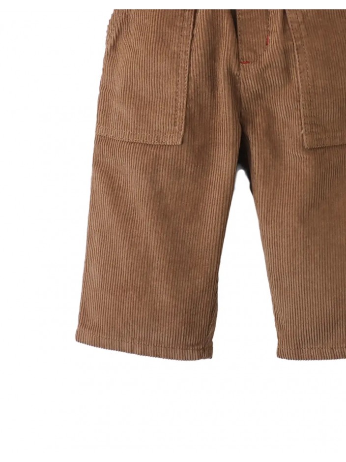Baby Dominic Pull-On Corduroy Pants with Patch Pockets