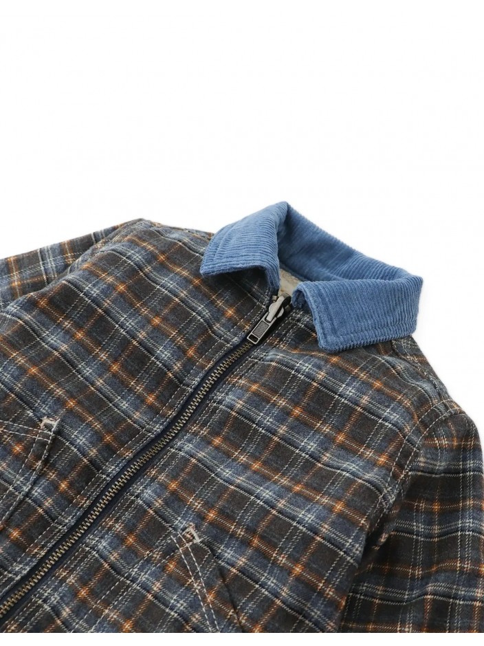 Baby Anthony Reversible Jacket in Plaid and Sherpa
