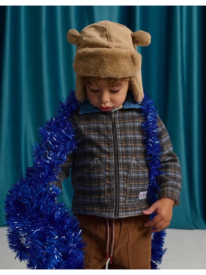 Baby Anthony Reversible Jacket in Plaid and Sherpa